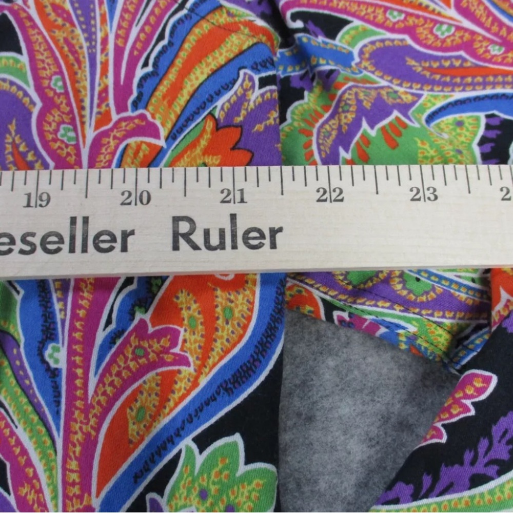 Lauren Ralph Lauren Black Floral Paisley Button-Up Blouse - Picture 5 of 7